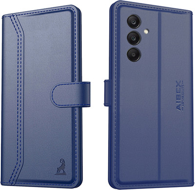 AIBEX Flip Cover for Samsung Galaxy F15 5G / Samsung Galaxy M15 5G|Premium Leather Finish | Magnetic Closure(Blue, Magnetic Case, Pack of: 1)