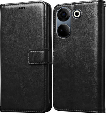 Casotec Flip Cover for Tecno Camon 20 4G(Black, Pack of: 1)