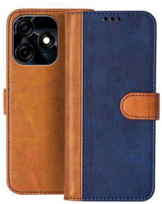 Flipkart SmartBuy Flip Cover for Tecno Spark 10C(Blue, Brown, Shock Proof, Pack of: 1)