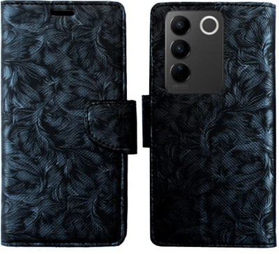 Realgo Flip Cover for Vivo V27 5G(Black, Pack of: 1)