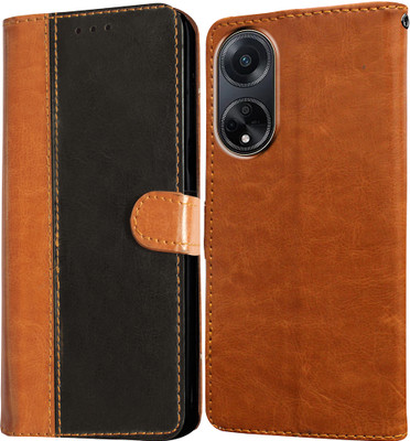 Casotec Flip Cover for Oppo F23 5G(Brown, Pack of: 1)