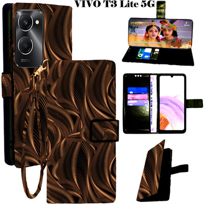 SHANNO Flip Cover for Vivo T3 Lite 5G(Brown, Pack of: 1)