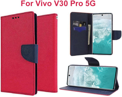 Carnage Flip Cover for Vivo V30 Pro 5G(Pink, Cases with Holder, Pack of: 1)