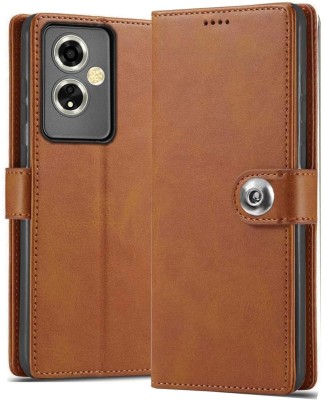 COVERBLACK Flip Cover for OPPO A59 5G(Brown, Dual Protection, Pack of: 1)