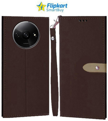 Flipkart SmartBuy Flip Cover for Redmi A3, Redmi A3X(Brown, Cases with Holder, Pack of: 1)
