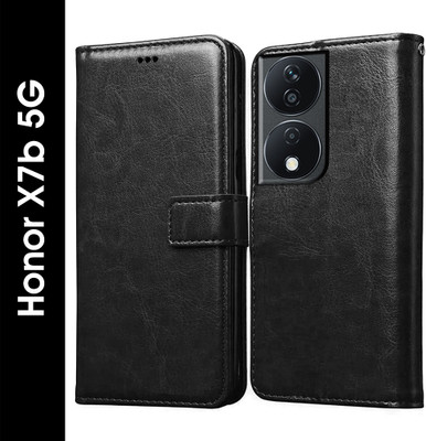 Casotec Flip Cover for Honor X7b 5G(Black, Pack of: 1)