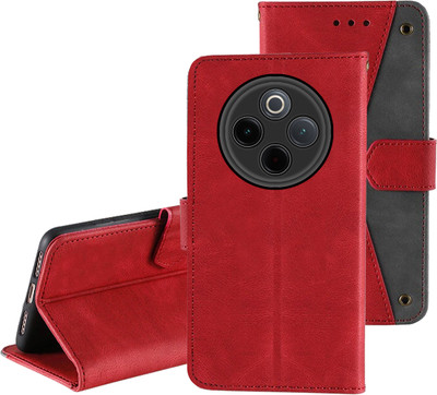 Autofocus Flip Cover for Vivo T4 5G(Red, Magnetic Case, Pack of: 1)