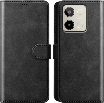 Xester Flip Cover for LAVA BLAZE 3 5G |Vegan PU Leather |Foldable Stand & Pocket |Magnetic Closure(Black, Dual Protection, Pack of: 1)