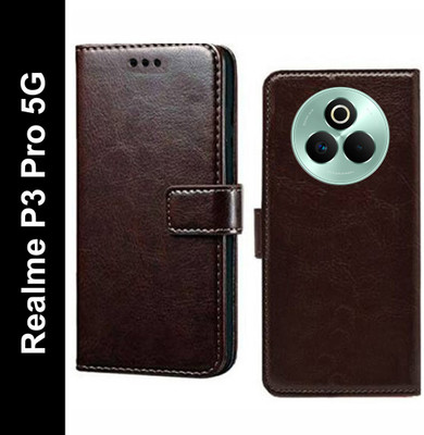 Wynhard Flip Cover for Realme P3 Pro 5G(Brown, Grip Case, Pack of: 1)