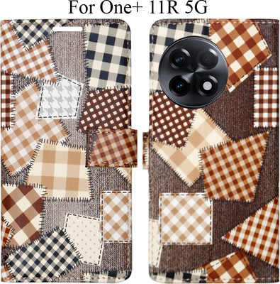 MYSHANZ Flip Cover for OnePlus 11R 5G(Brown, Magnetic Case)