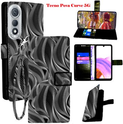 Realgo Flip Cover for Tecno Pova Curav 5G(Black, Pack of: 1)