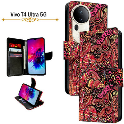 PARGO Flip Cover for Vivo T4 Ultra 5G(Red, Pack of: 1)
