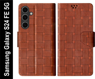 SBMS Flip Cover for Samsung Galaxy S24 FE 5G Back Cover Case with Magnatic Closure(Brown, Shock Proof, Pack of: 1)