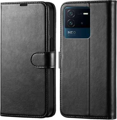 Unirock Flip Cover for IQOO Neo 6 5g(Black, Dual Protection, Pack of: 1)
