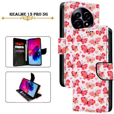 Cutemart Flip Cover for Realme 13 Pro 5G(Red, Pack of: 1)