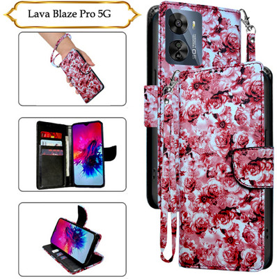Asmart Flip Cover for Lava Blaze Pro 5G(Red, Pack of: 1)
