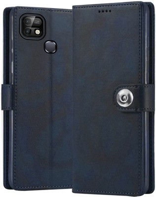 ExclusivePlus Front & Back Case for Infinix Smart 5 Pro | Premium Imported Business Series Wallet Flip Back Cover(Blue, Dual Protection, Pack of: 1)