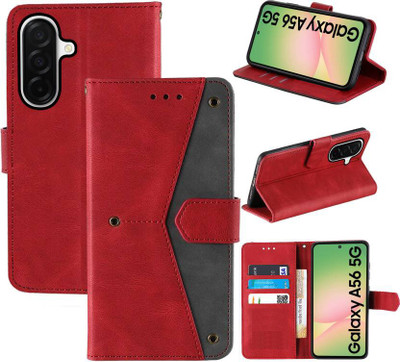 Aaghosh Flip Cover for Samsung Galaxy A36 5G, Samsung Galaxy A56 5G(Red, Shock Proof, Pack of: 1)