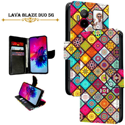 Vacko Flip Cover for Lava Blaze Duo 5G(Orange, Pack of: 1)