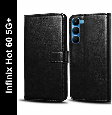 Wynhard Flip Cover for Infinix Hot 60 5G+(Black, Grip Case, Pack of: 1)