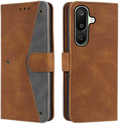 Manobal Flip Cover for Samsung Galaxy M16 5G, Samsung Galaxy F16 5G(Brown, Camera Bump Protector, Pack of: 1)