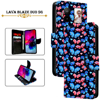Cutemart Flip Cover for Lava Blaze Duo 5G(Black, Pack of: 1)