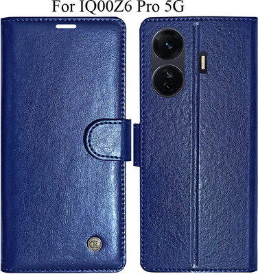 MYSHANZ Flip Cover for iQOO Z6 Pro 5G(Blue, Magnetic Case)