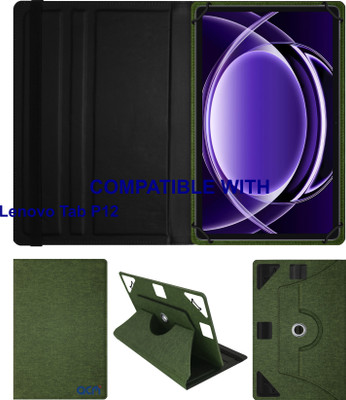 ACM Flip Cover for Lenovo Tab P12(Green, Cases with Holder, Pack of: 1)