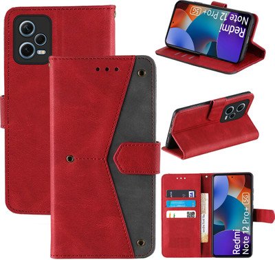 Aaghosh Flip Cover for Redmi Note 12 Pro+ 5G, Redmi Note 12 Pro Plus 5G(Red, Shock Proof, Pack of: 1)