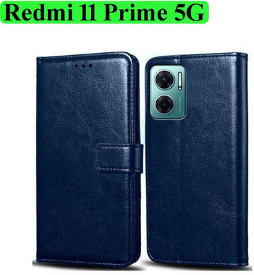 Wynhard Flip Cover for Redmi 11 Prime 5G(Blue, Grip Case, Pack of: 1)