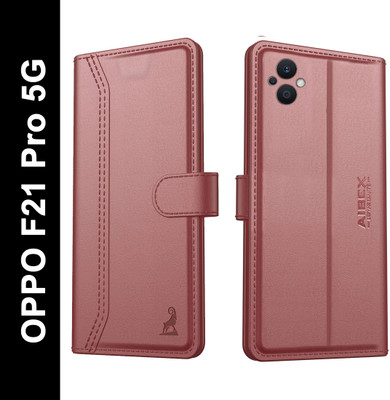 AIBEX Flip Cover for Oppo F21 Pro 4G / Oppo F21S Pro 5G| Premium Leather Finish | Magnetic Closure | Kickstand(Brown, Magnetic Case, Pack of: 1)