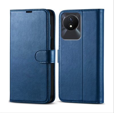 Unirock Flip Cover for vivo Y02(Blue, Dual Protection, Pack of: 1)