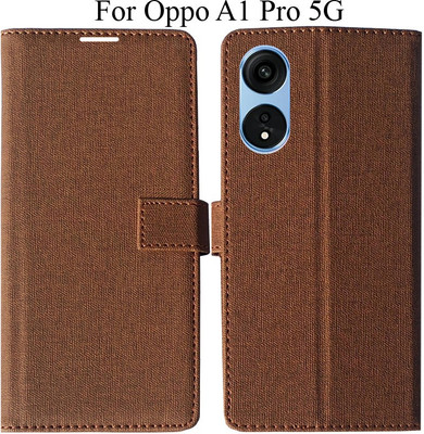 MAXSHAD Flip Cover for Oppo A1 Pro 5G(Brown, Magnetic Case)