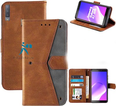 Trending Today Wallet Case Cover for Samsung Galaxy A7 2018 A750 | Premium Business Series Flip Back Cover(Brown, Dual Protection, Pack of: 1)