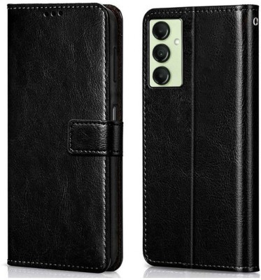 AKSP Flip Cover for Samsung Galaxy M14 5G Leather Finish(Black, Magnetic Case, Pack of: 1)