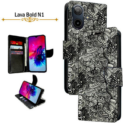Cutemart Flip Cover for Lava Bold N1(Black, Pack of: 1)