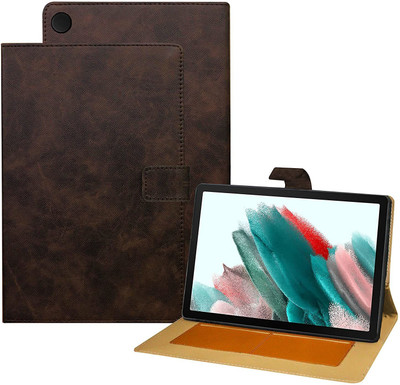 Mobilejoy Flip Cover for Samsung Galaxy Tab A8 10.5 Inch 2022 (SM-X200 X205 X207)(Brown, Dual Protection, Pack of: 1)