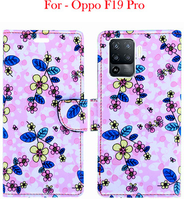 Toklot Flip Cover for Oppo F19 Pro(Pink, Pack of: 1)