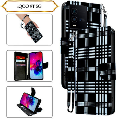 Asmart Flip Cover for iQOO 9T 5G(Black, Pack of: 1)