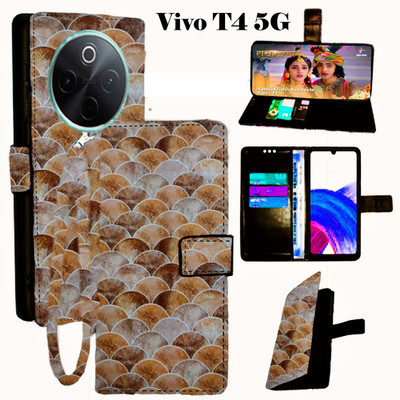 SHANNO Flip Cover for Vivo T4 5G(Yellow, Pack of: 1)