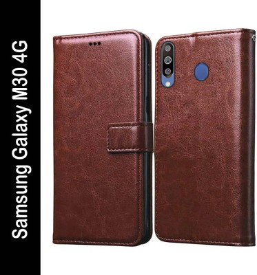 Casotec Flip Cover for Samsung Galaxy M30(Brown, Pack of: 1)