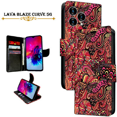 Cutemart Flip Cover for Lava Blaze Curve 5G(Red, Pack of: 1)