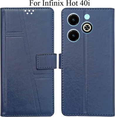 MYSHANZ Flip Cover for Infinix Hot 40i(Blue)