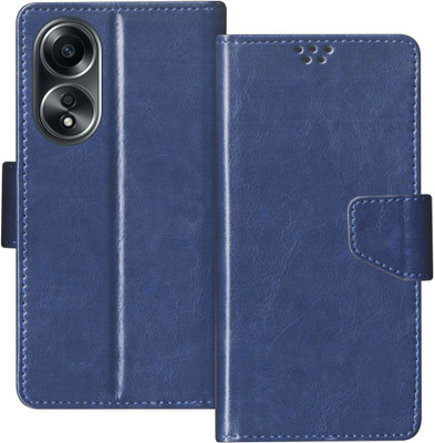 SBMS Flip Cover for OPPO A58 4G(Blue, Shock Proof, Pack of: 1)