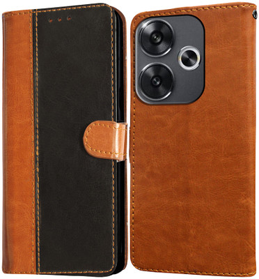 Casotec Flip Cover for Poco F6 5G(Black, Pack of: 1)