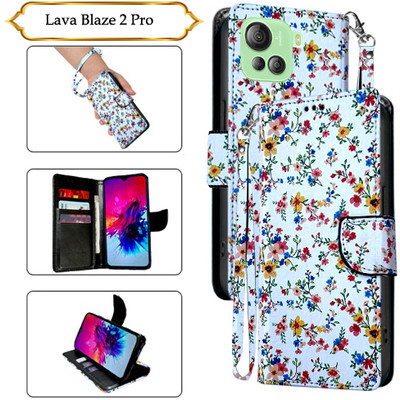 Cutemart Flip Cover for Lava Blaze 2 Pro(White, Pack of: 1)