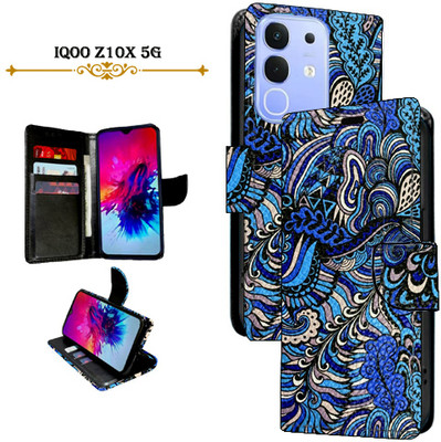 Cutemart Flip Cover for iQOO Z10x 5G(Blue, Pack of: 1)