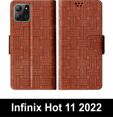 SBMS Flip Cover for Infinix Hot 11 2022(Brown, Shock Proof, Pack of: 1)