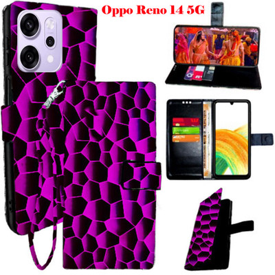Realgo Flip Cover for Oppo Reno 14 5G(Black, Pack of: 1)
