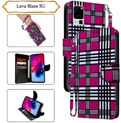 Cutemart Flip Cover for Lava Blaze 5G(Pink, Pack of: 1)